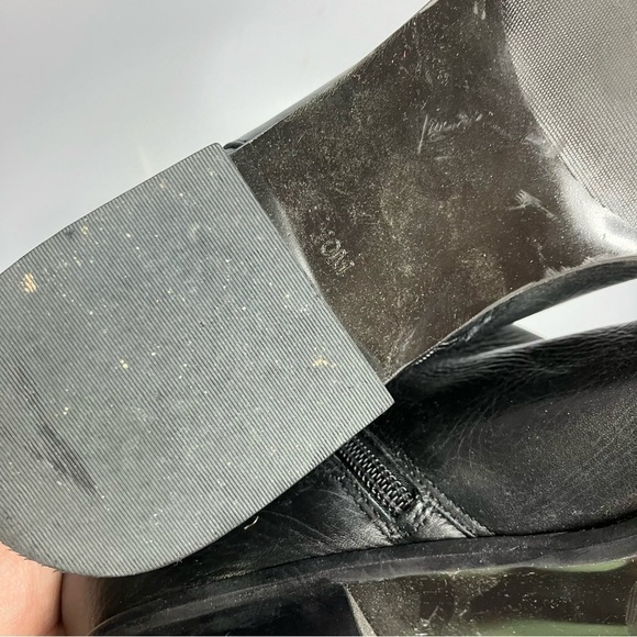 Talbots Tish Wrap Tie Pebbled leather ankle boots black leather size 10 - Picture 9 of 9